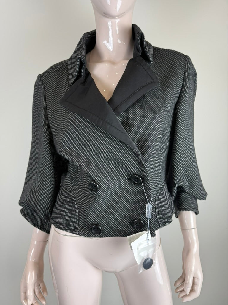Sportmax tweed jasje - grijs, double-breasted, cropped model - XL
