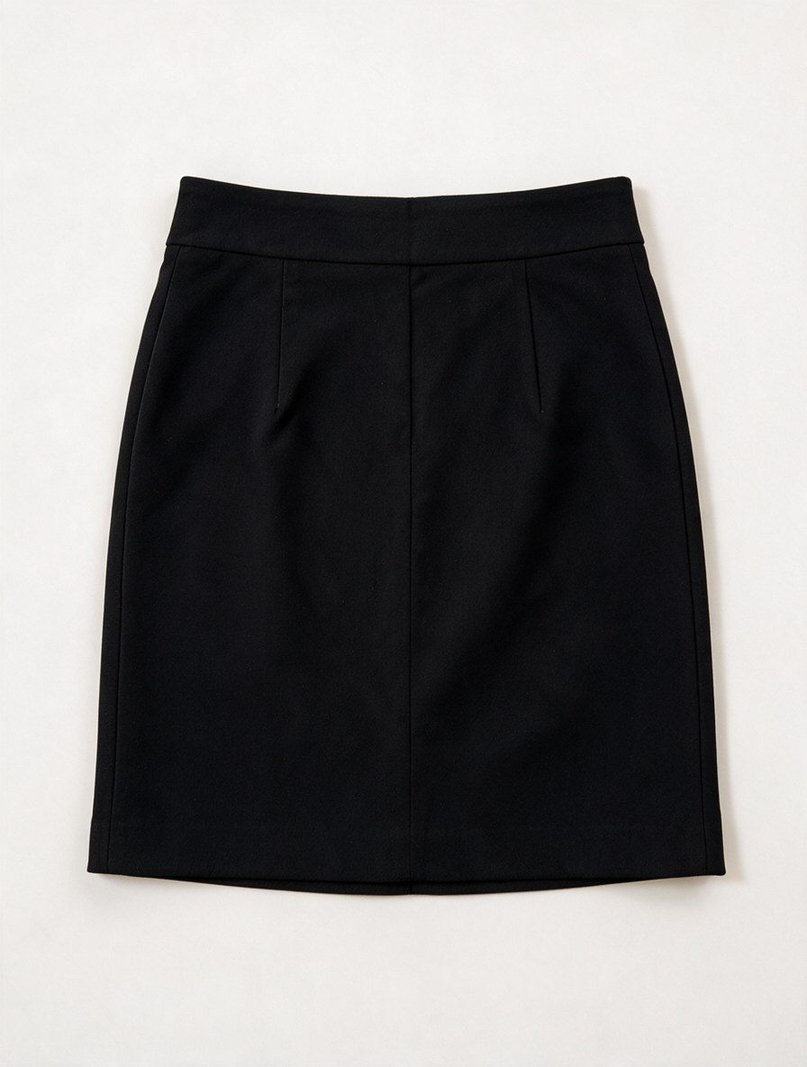 Maje - Rok - zwart, asymmetrische overslag, knoopdetails - L