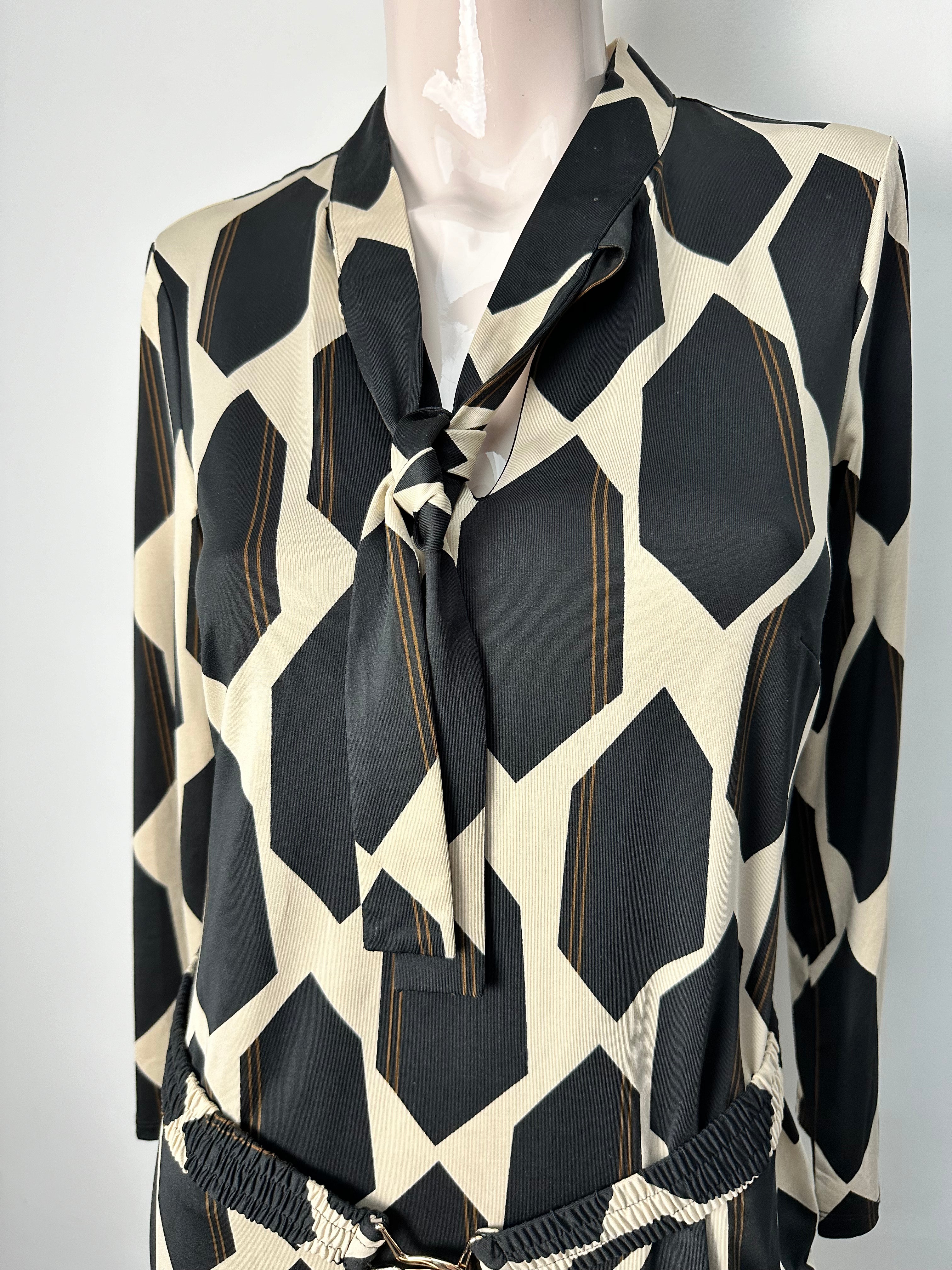 K-design Jurk maat xxs beige; zwart