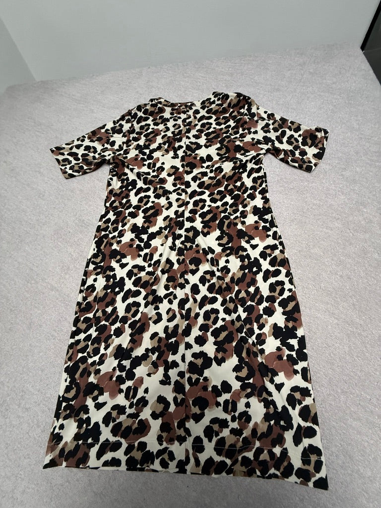 Studio Anneloes Leopard Jurk Maat L – Travelstof Jurk met Luipaardprint in Beige, Zwart en Taupe