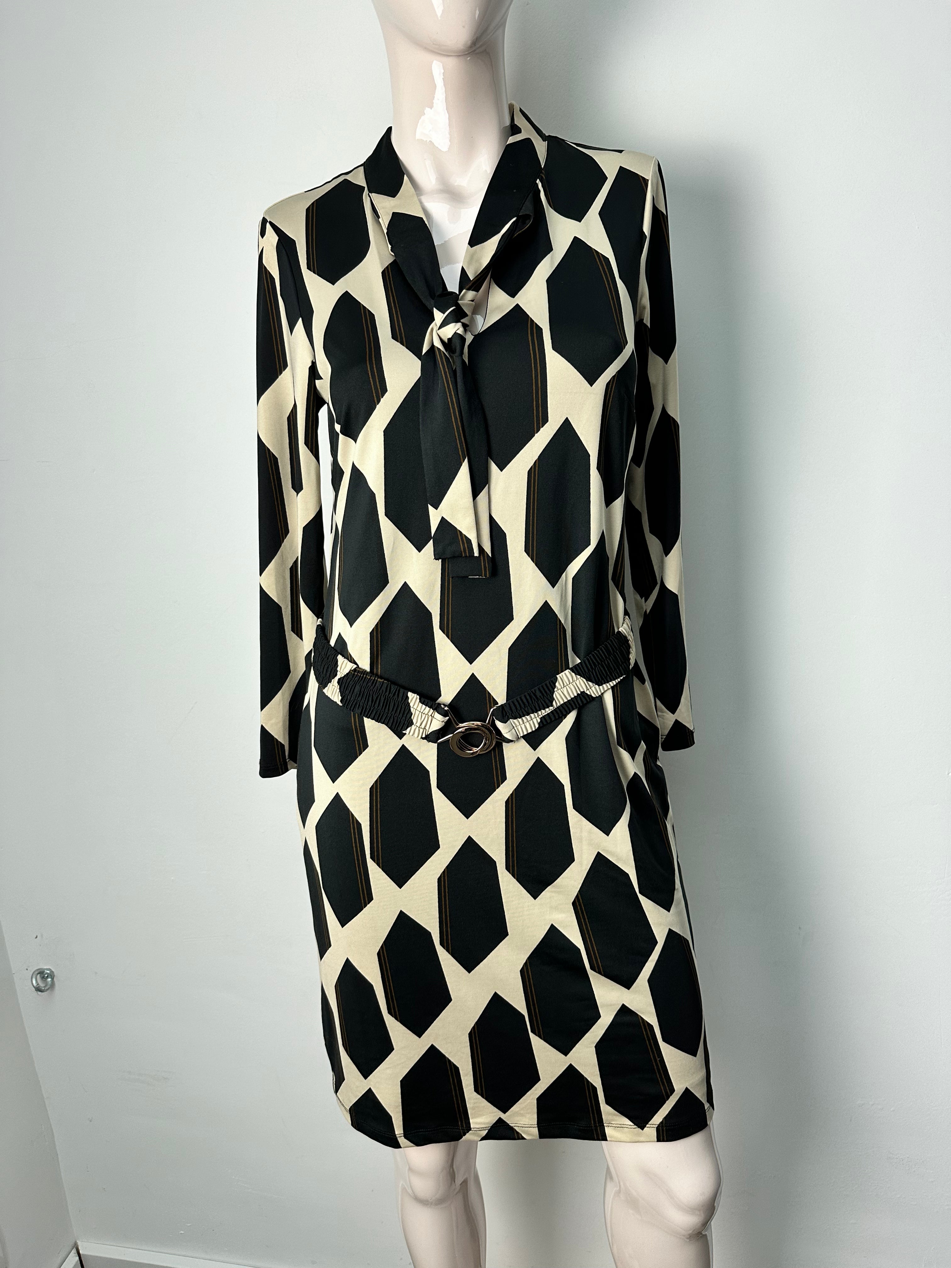 K-design Jurk maat xxs beige; zwart