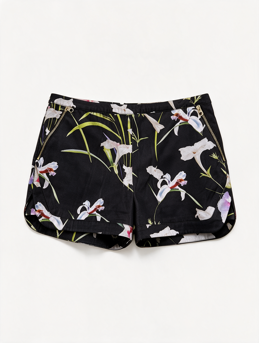 TED BAKER LONDON - Korte broek - bloemenprint, decoratieve ritsen - XS