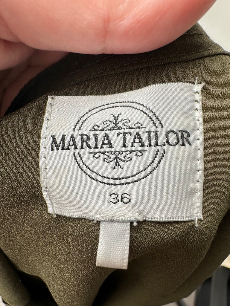 Maria Tailor - Blouse - khaki, mouwloos, V-hals - S