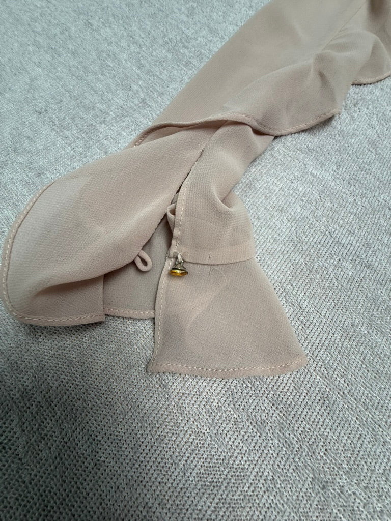 TWIN-SET Simona Barbieri - Jurk - beige, lange mouwen, rimpeldetail - M