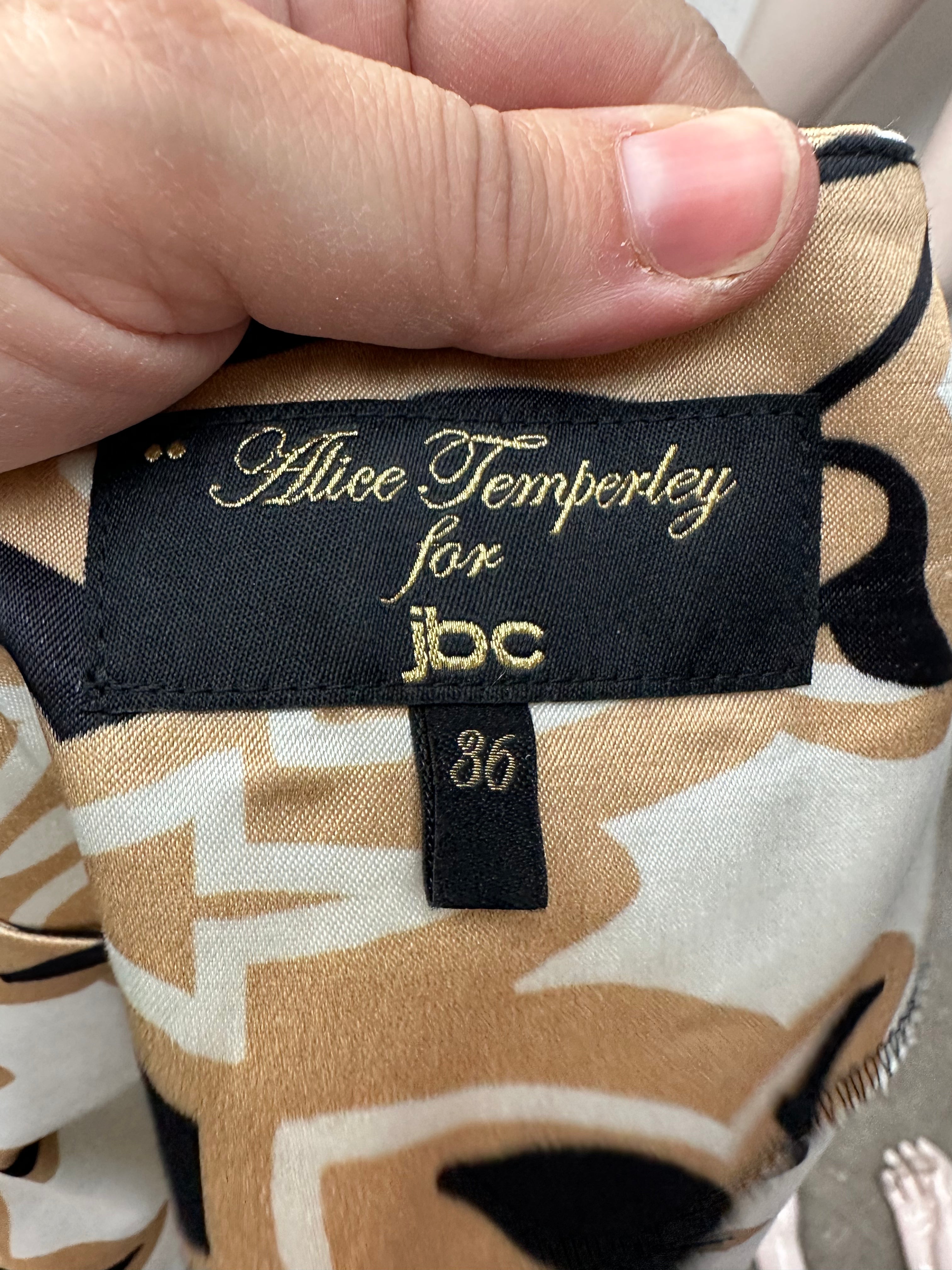 Alice Temperley Jurk maat 36 beige; zwart