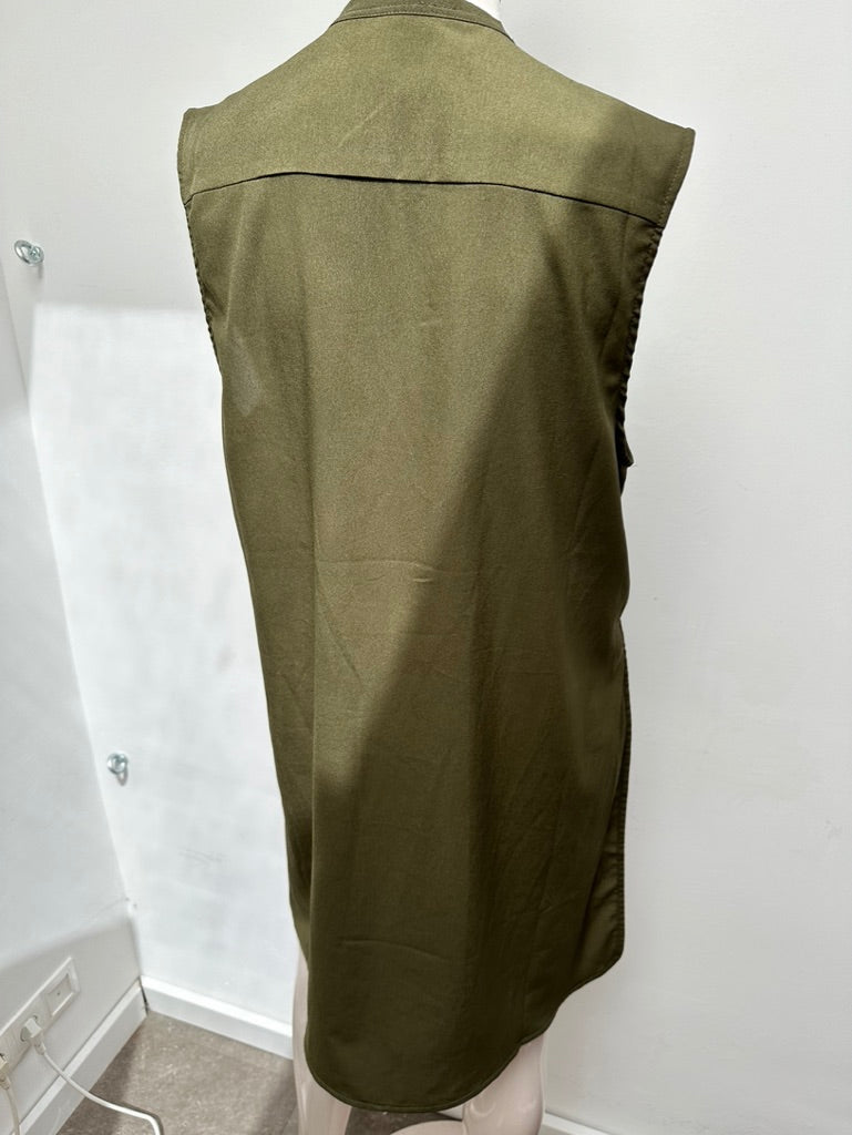 Maria Tailor - Blouse - khaki, mouwloos, V-hals - S