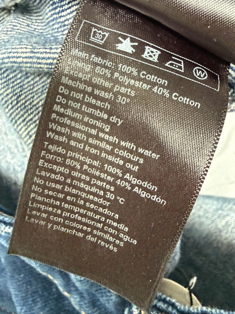 ba&sh jeans maat 1 – donkerblauwe straight fit denim - 100% katoen