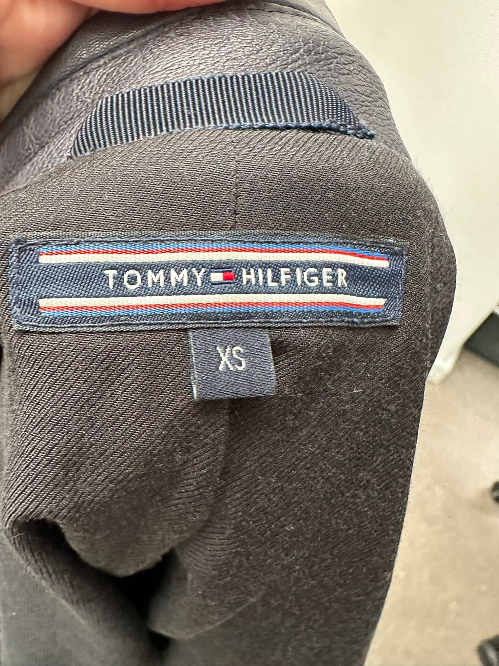 Tommy Hilfiger blauw leren biker jasje maat XS