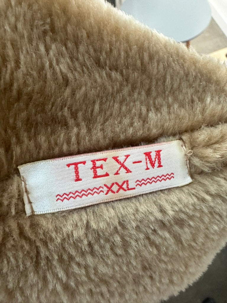 Tex beige lange jas met teddy voering maat XXL