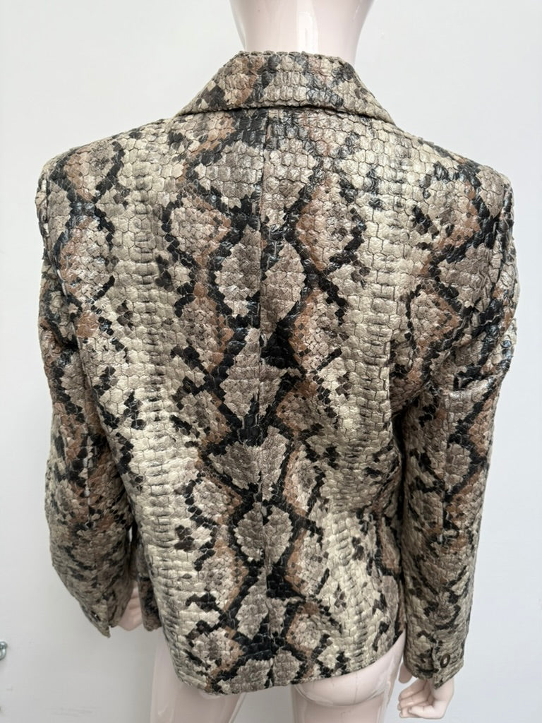 3 three - Jas - slangenprint, éénknoops sluiting, getailleerde pasvorm - XL