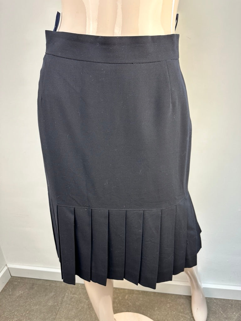 Escada blauw wollen plooirokje maat 36