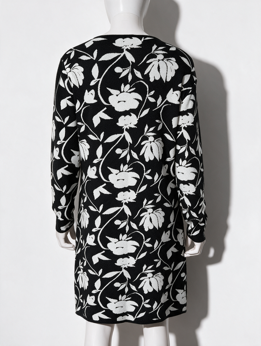 ZOSO - Vest - zwart-wit, bloemenprint, zonder sluiting - S