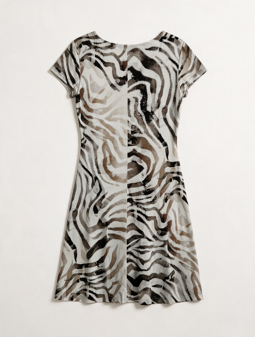 Javier Simorra - Jurk - dierenprint, wikkellook, V-hals - M