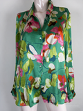 ZARA - Blouse - abstracte bloemenprint, meerkleurig, knoopsluiting - XL