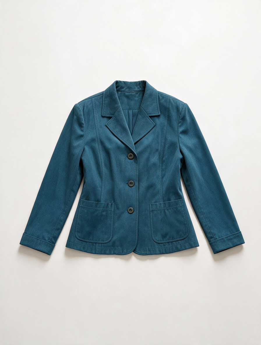Erfo - Blazer - turquoise, reverskraag, drie knopen - XL