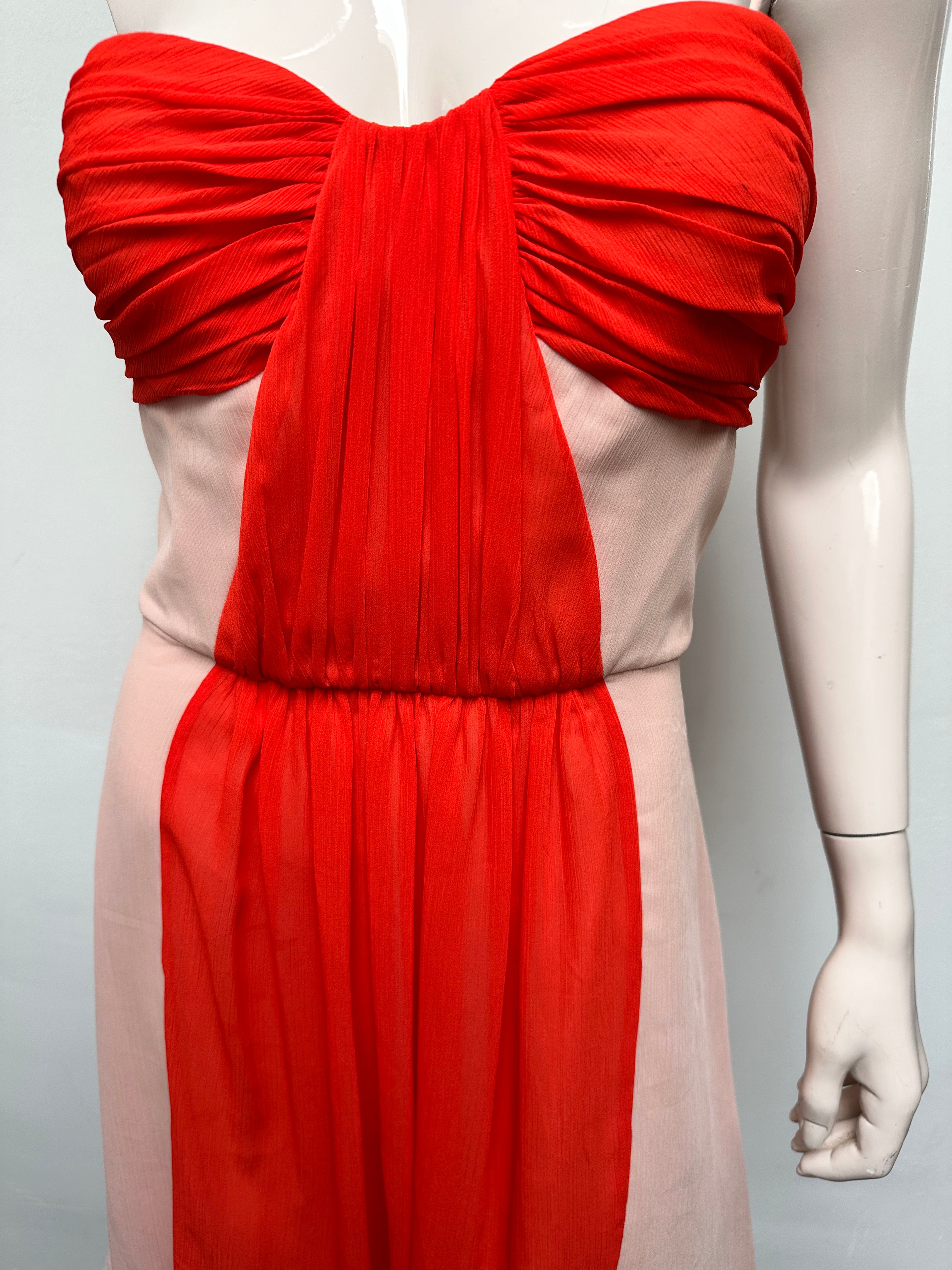 Erin Fetherston cocktailjurk roze/rood maat 6