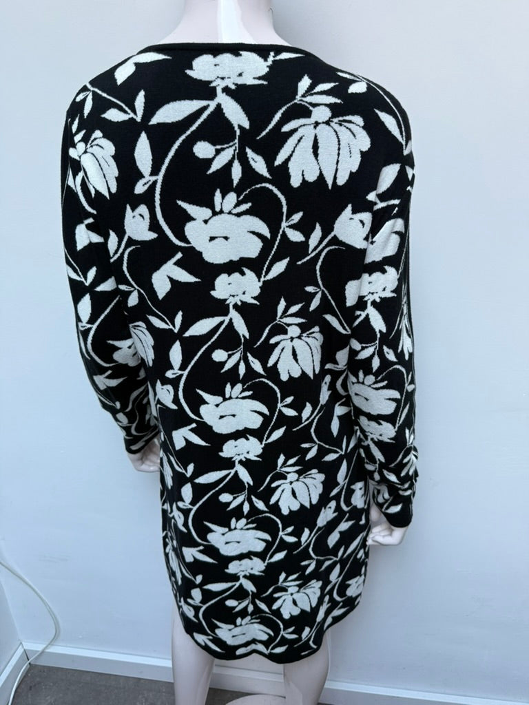 ZOSO - Vest - zwart-wit, bloemenprint, zonder sluiting - S