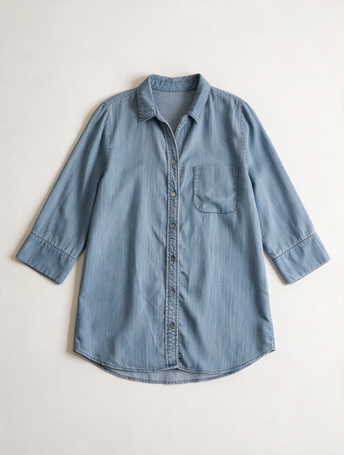 by-bar - Blouse - denim, blauw, 3/4 mouw - L