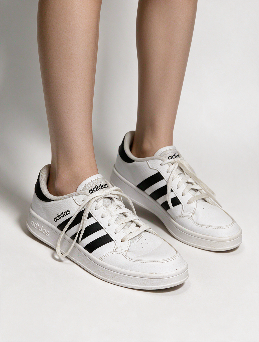 adidas - Sneakers - wit, iconische drie strepen, synthetisch leer - 41 2/3
