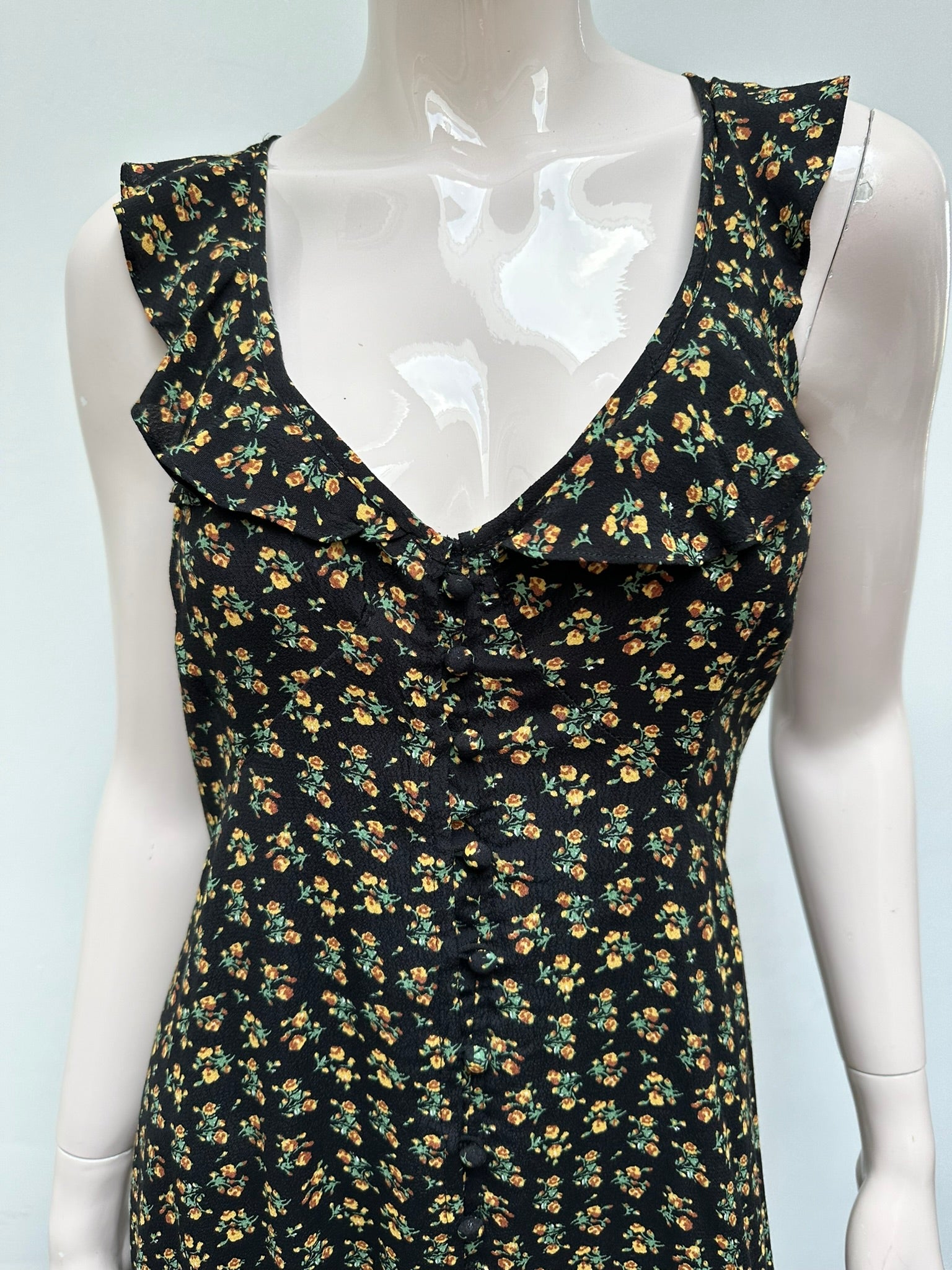 Colourful Rebel lange jurk zwart/geel maat XL