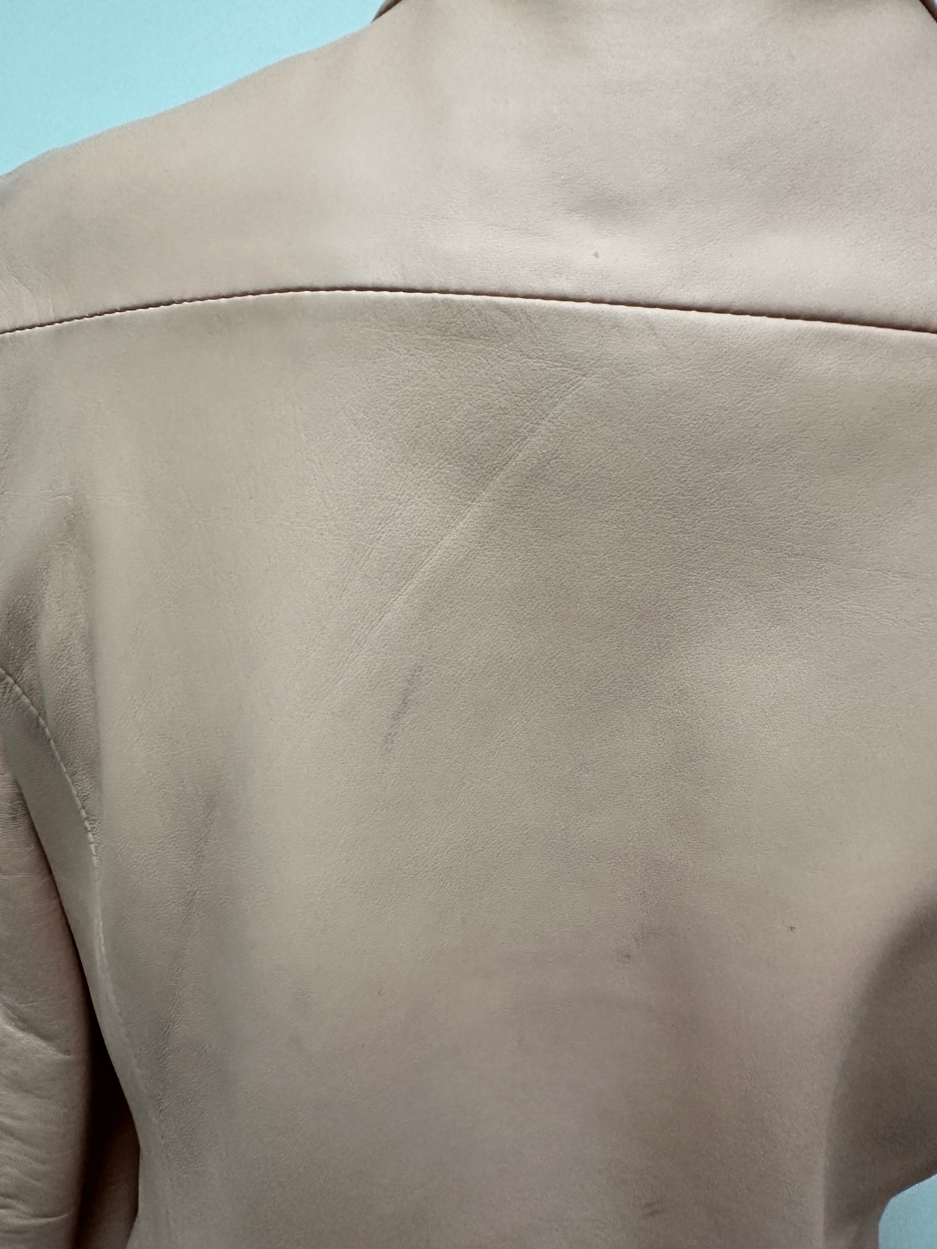 Caroline Biss roze leren jasje maat 36