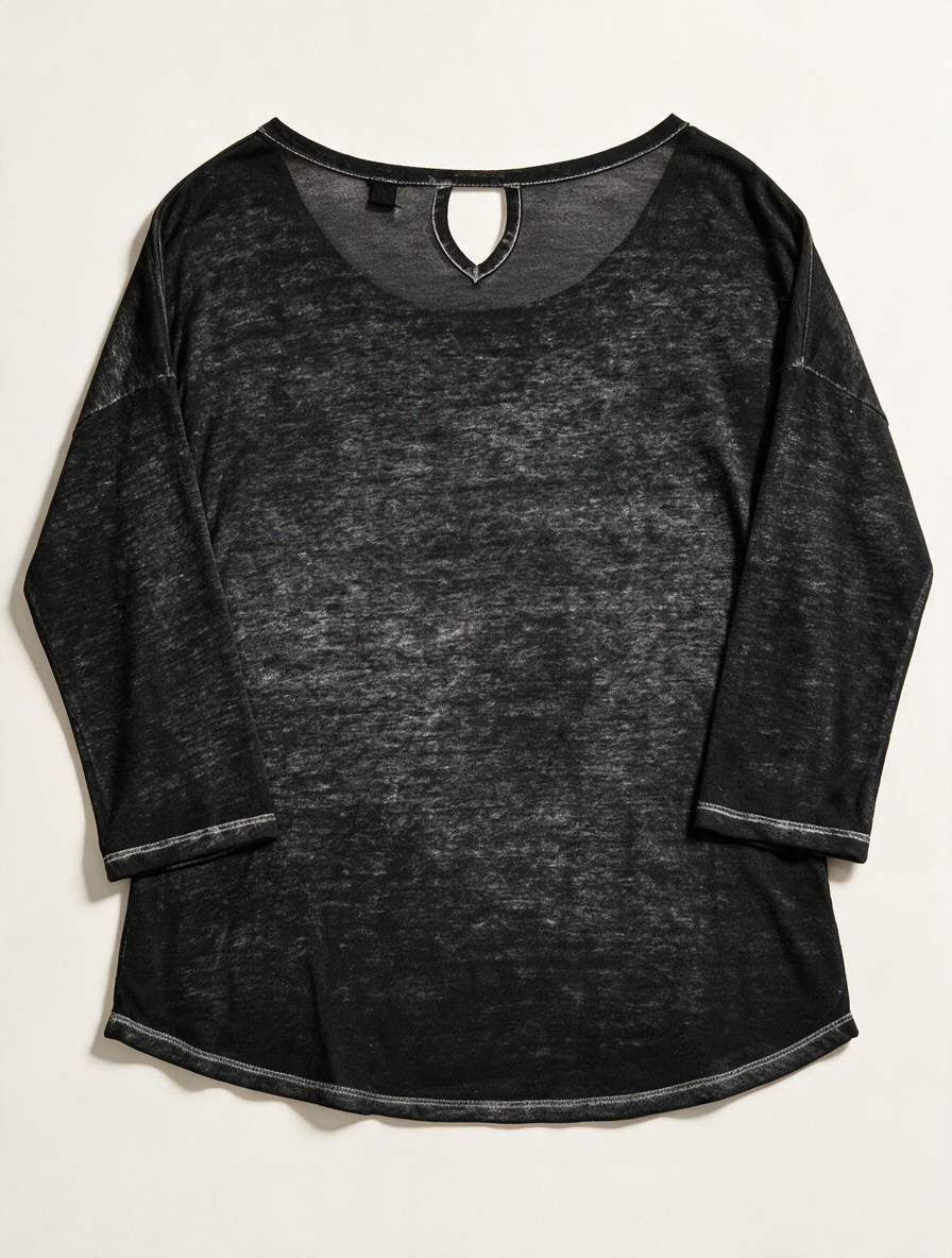 Key Largo Shirts - Top - zwart, tekstprint 'Love This Way', 3/4 mouw - M