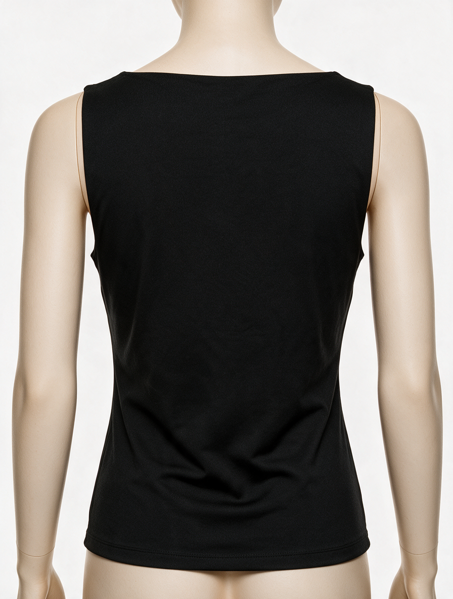 NEO NOIR - Hemdje - zwart, stretch jersey, aansluitend model - XL