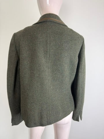 MONA - Blazer - groen, 100% scheerwol, getailleerd - XL