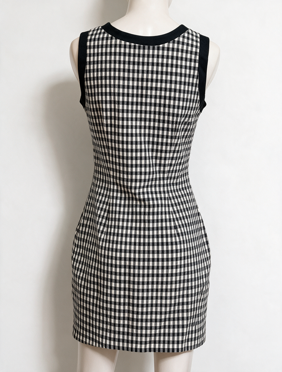 Caroline Biss - Jurk - zwart-wit geruit, mouwloos, ritssluiting voor - L