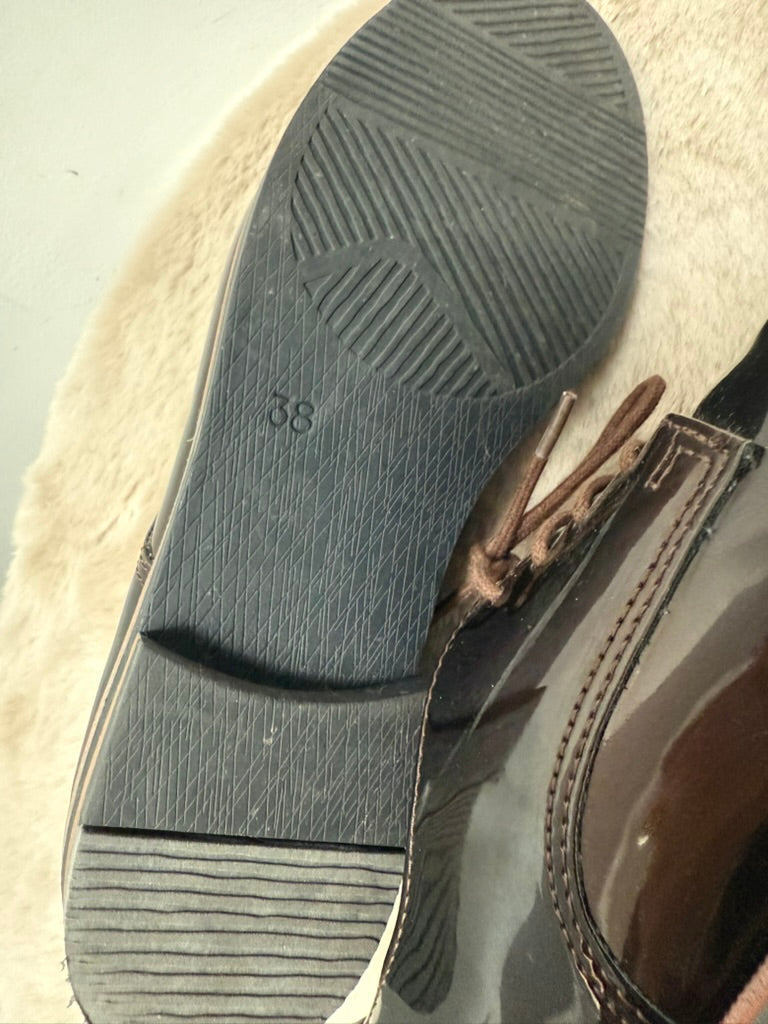 Marco Tozzi brogues donkerbruin lak maat 38