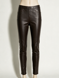 DANTE 6 - Broek - zwart lamsleer, elastische tailleband, zonder sluiting maat XS
