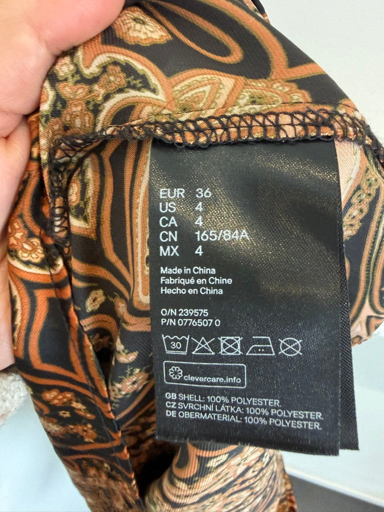 Richard Allan x H&M - Blouse - paisleyprint, glanzende stof, lange mouwen - S