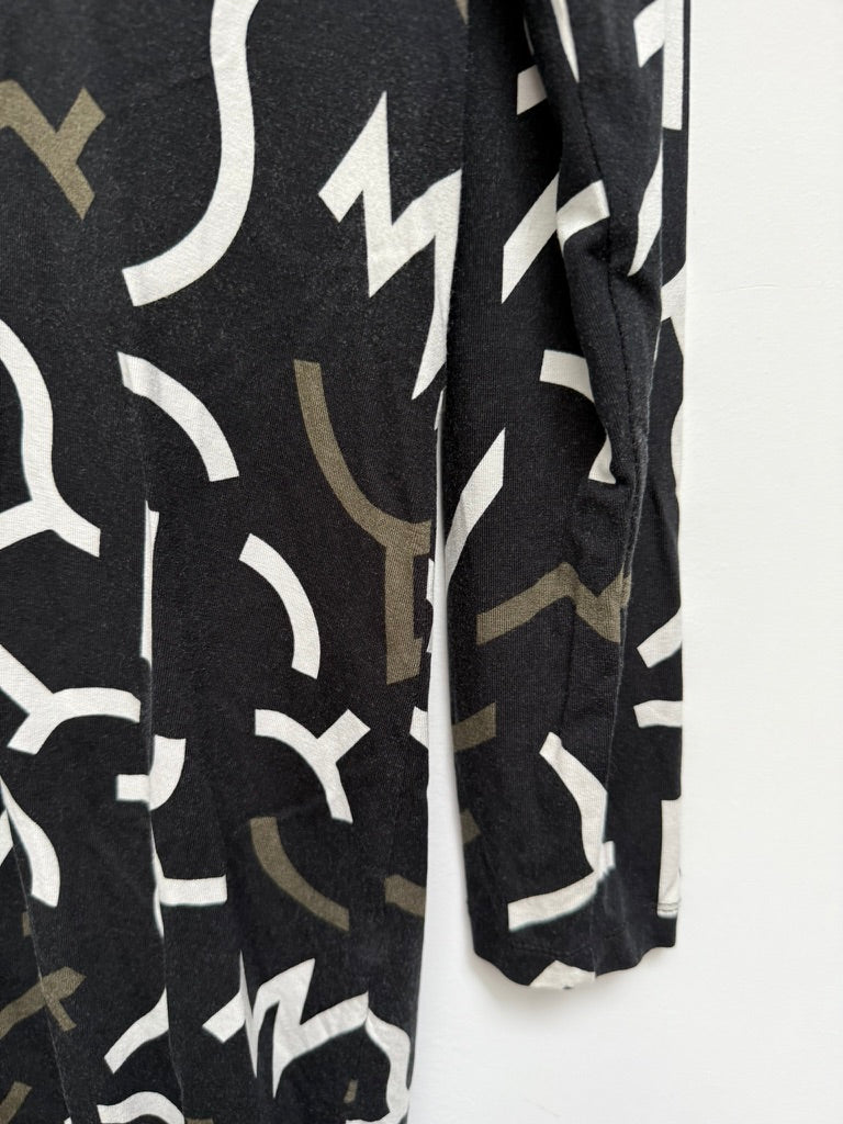 ZOSO - Tuniek - abstracte print, ritsdetails op de schouders, lange mouwen - M