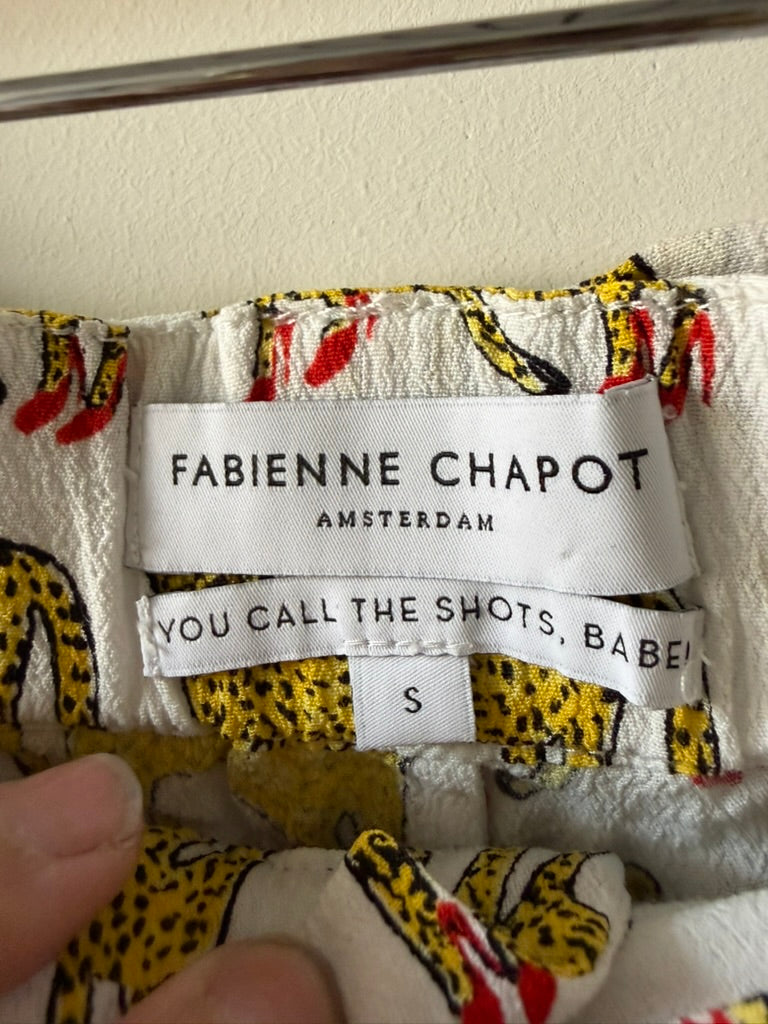 FABIENNE CHAPOT - Short - dierenprint, elastische tailleband, strikceintuur - S