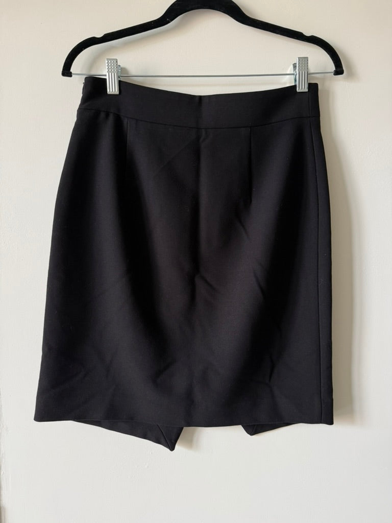 Maje - Rok - zwart, asymmetrische overslag, knoopdetails - L