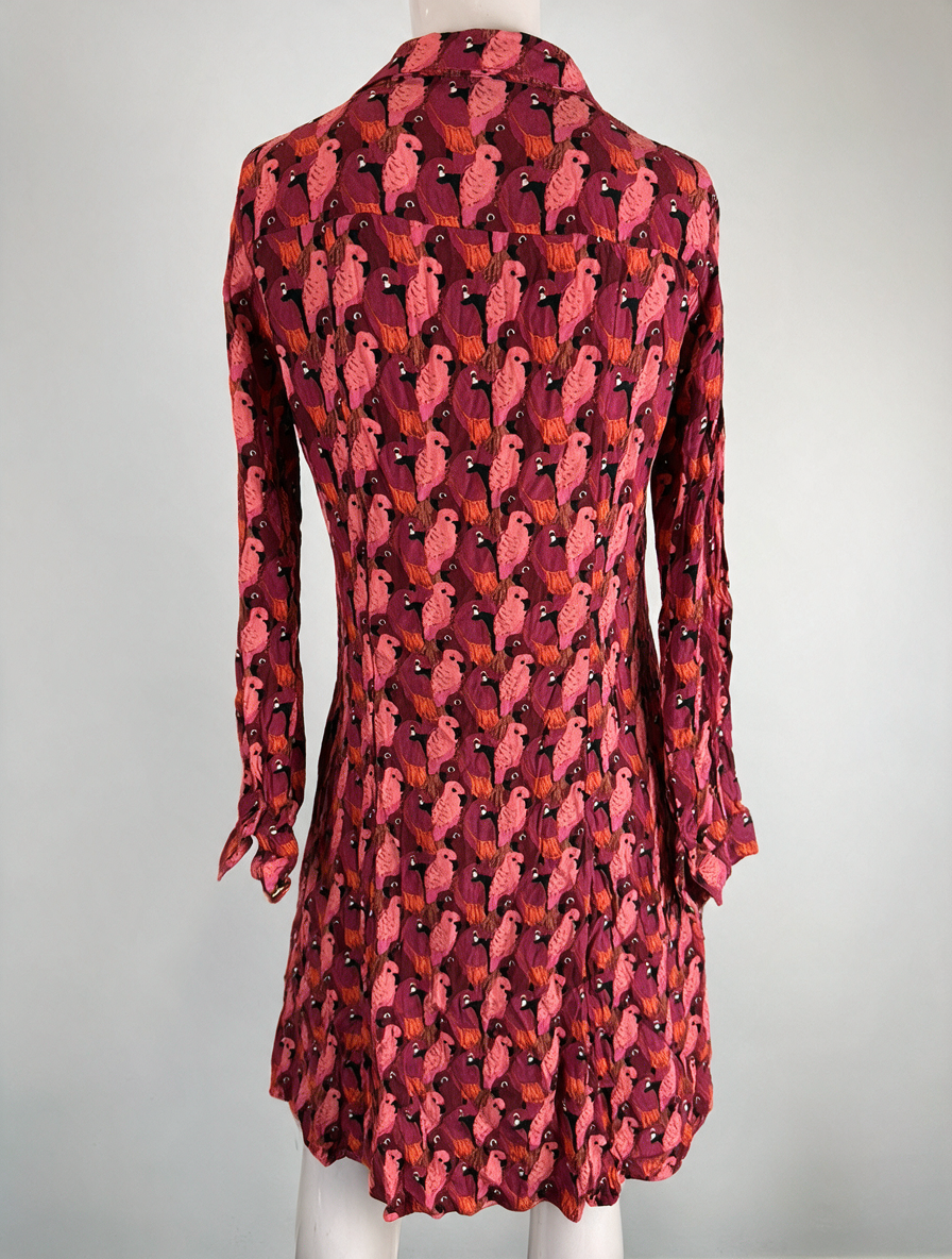 Fabienne Chapot - Jurk - meerkleurig, papegaaienprint, knoopsluiting - M