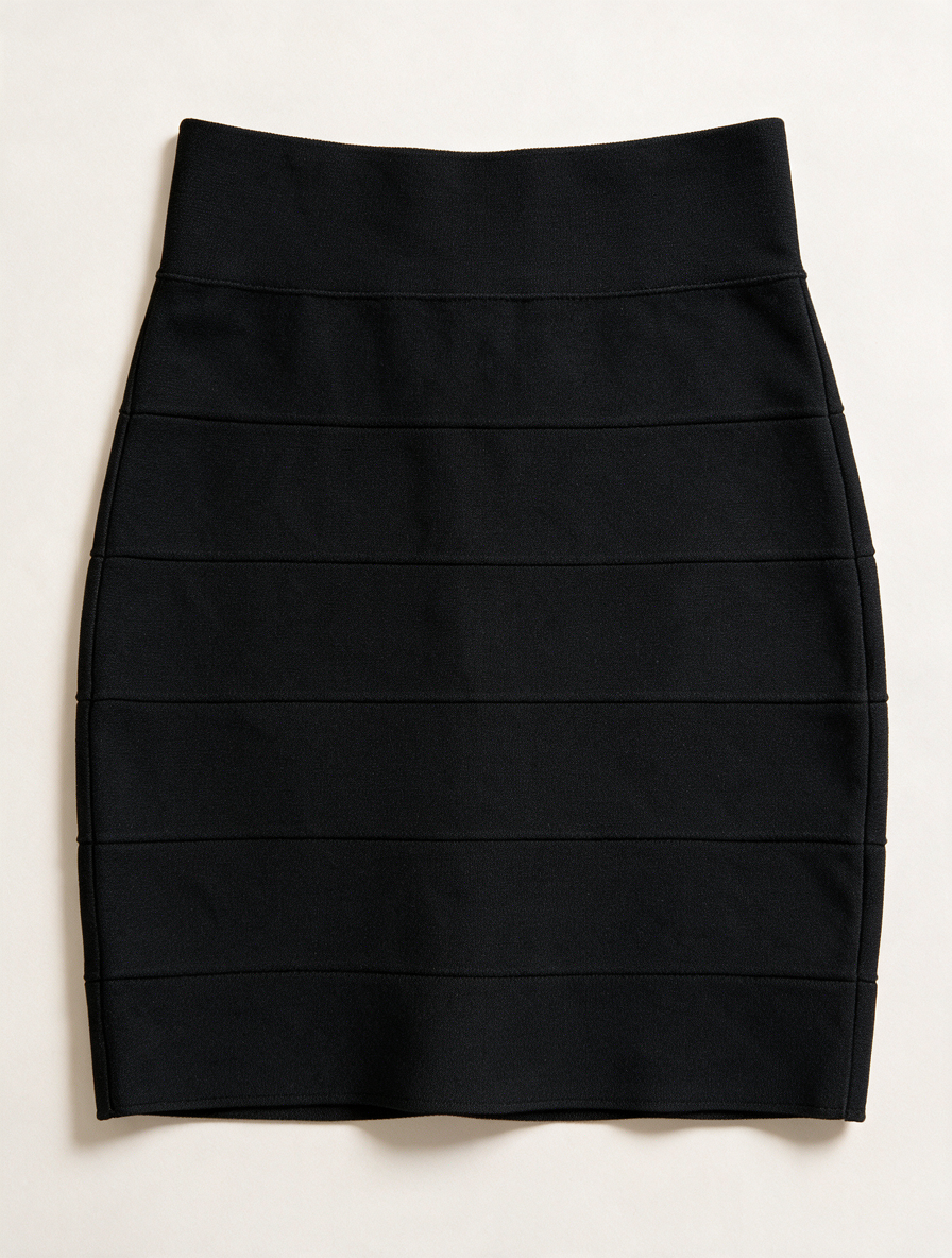 BCBGMAXAZRIA - Rok - zwart-wit, contrasterend paneel voor, hoge taille - S