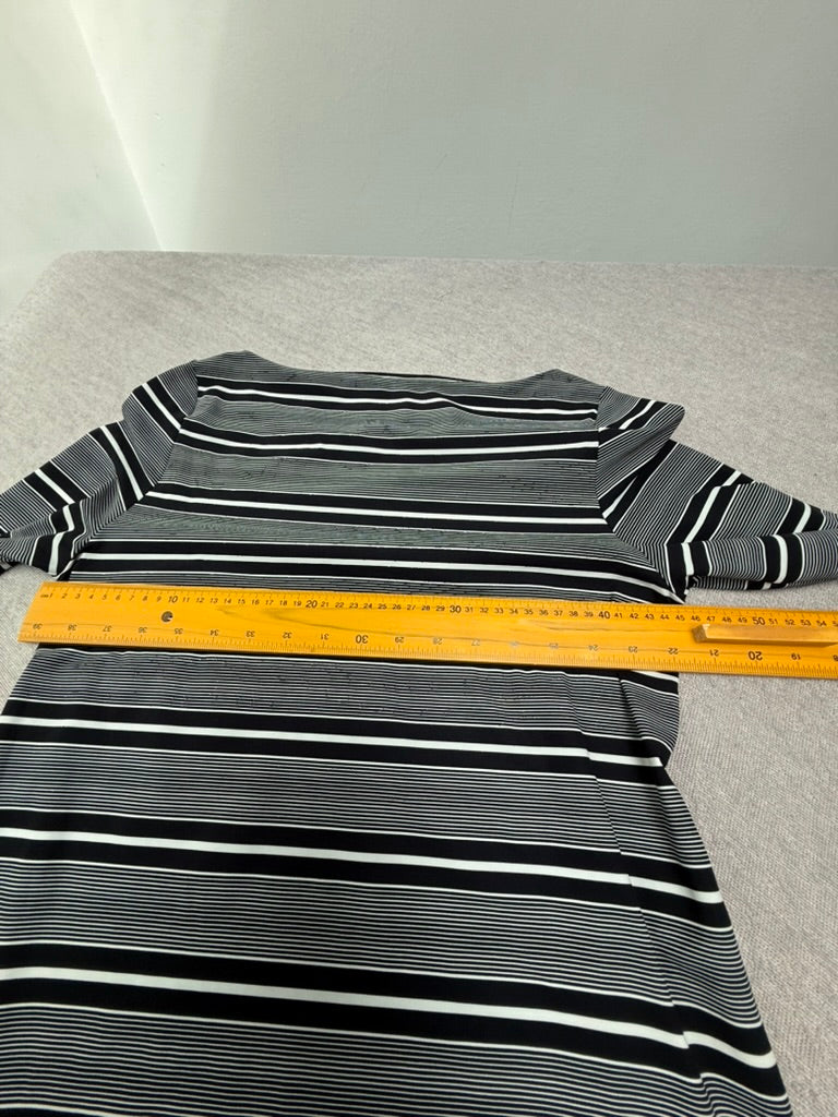 Studio Anneloes gestreepte midi jurk zwart/wit maat S