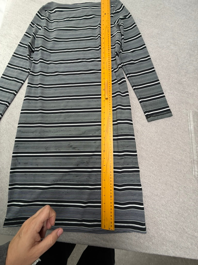 Studio Anneloes gestreepte midi jurk zwart/wit maat S