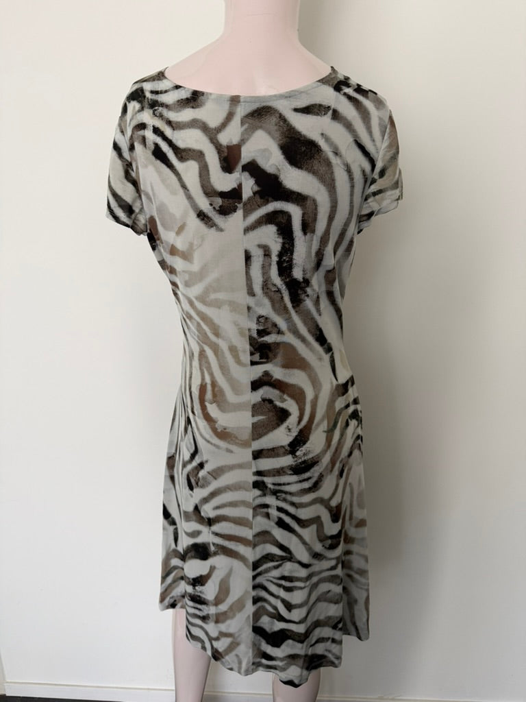 Javier Simorra - Jurk - dierenprint, wikkellook, V-hals - M