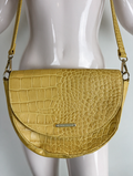 Fabienne Chapot - Schoudertas - geel, croco-structuur, flap met magneetsluiting - 1 maat