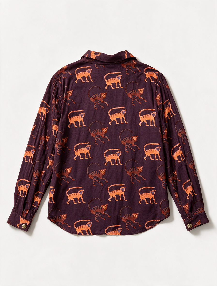 Fabienne Chapot - Blouse - dierenprint, bordeaux/oranje, lange mouwen - XL