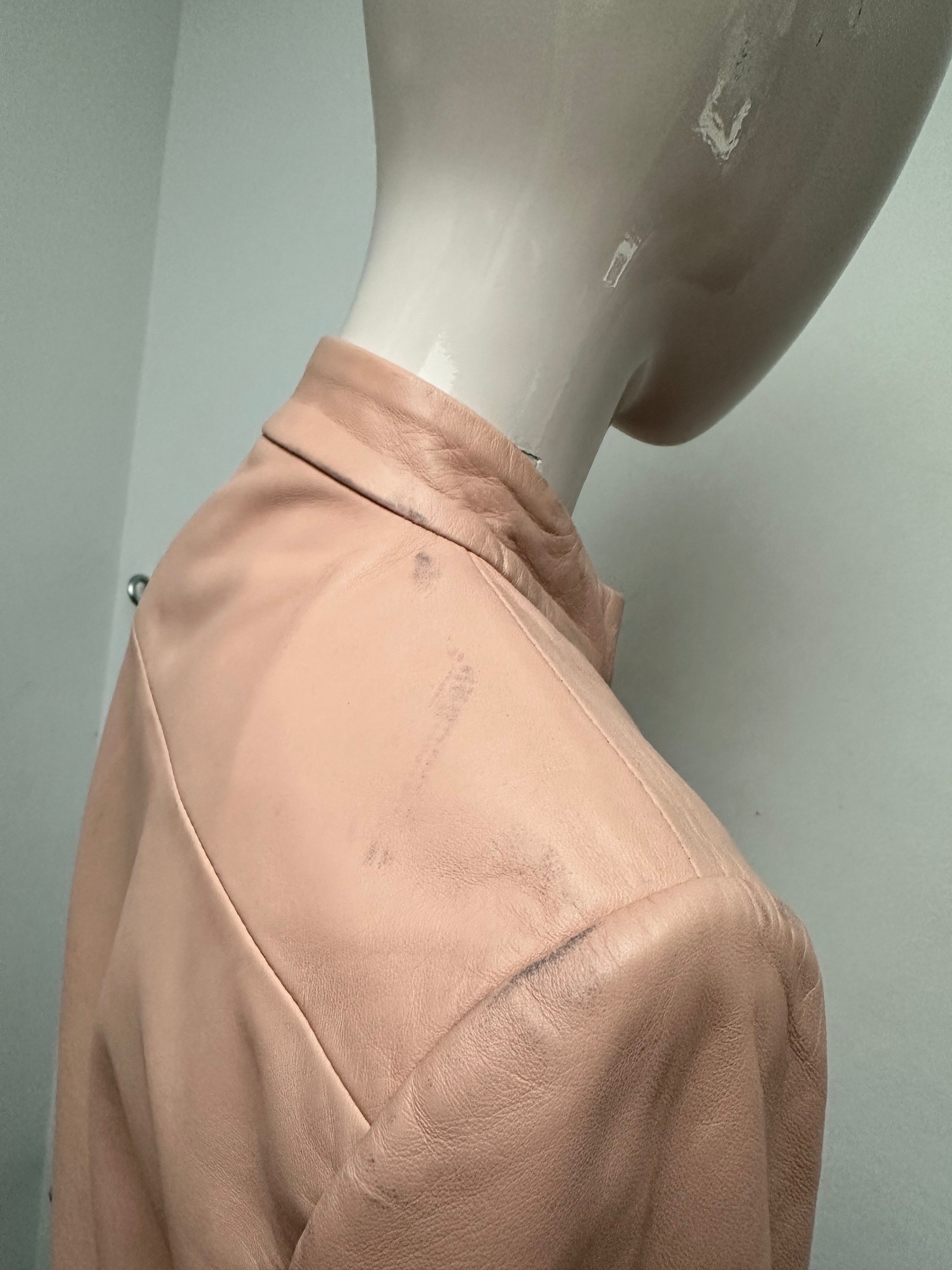 Caroline Biss roze leren jasje maat 36