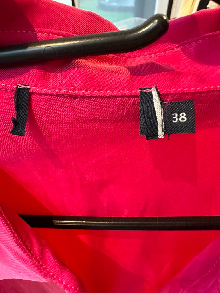 Roze zijden blouse maat M