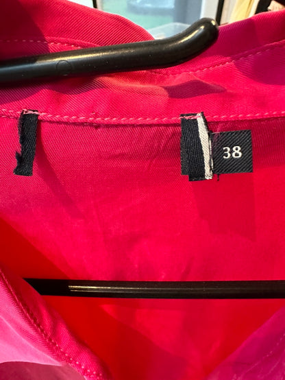 Roze zijden blouse maat M