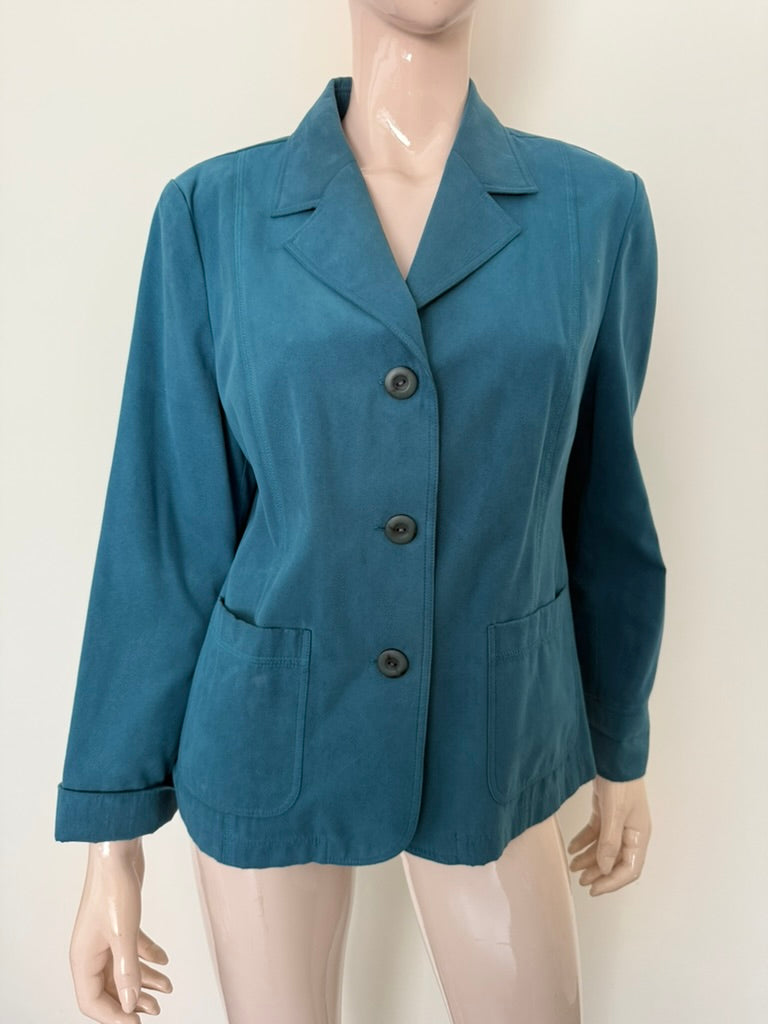 Erfo - Blazer - turquoise, reverskraag, drie knopen - XL