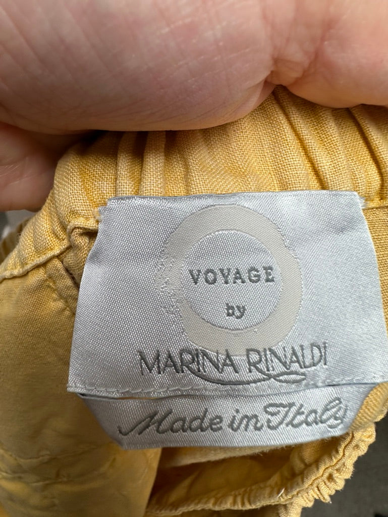 Marina Rinaldi gele linnen broek maat 44