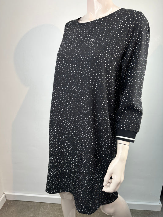 Anna zwarte print jurk maat XL