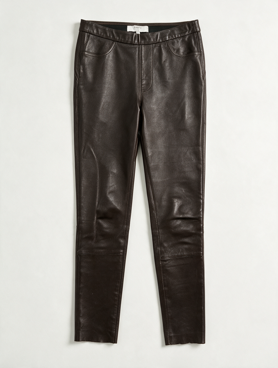 DANTE 6 - Broek - zwart lamsleer, elastische tailleband, zonder sluiting maat XS