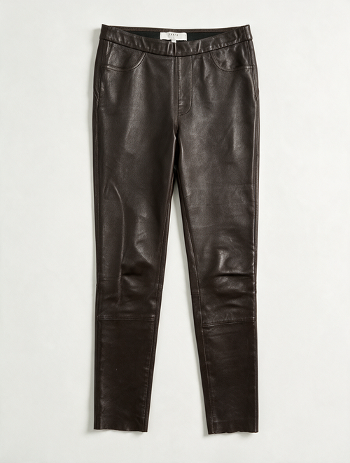 DANTE 6 - Broek - zwart lamsleer, elastische tailleband, zonder sluiting maat XS